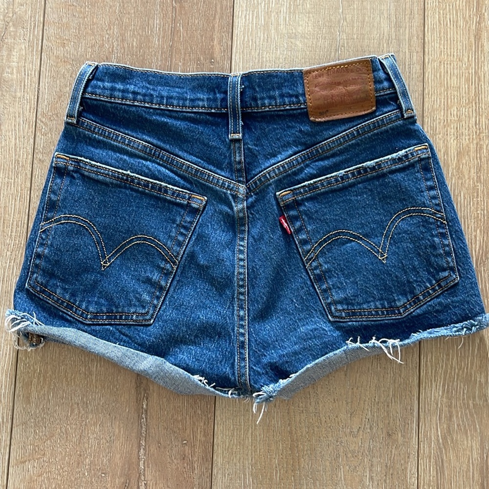Levi’s Premium 501 Button-Fly Rolled Cuff Denim Jean Shorts